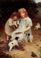 Un invité non invité idyllique enfants Arthur John Elsley enfants animaux